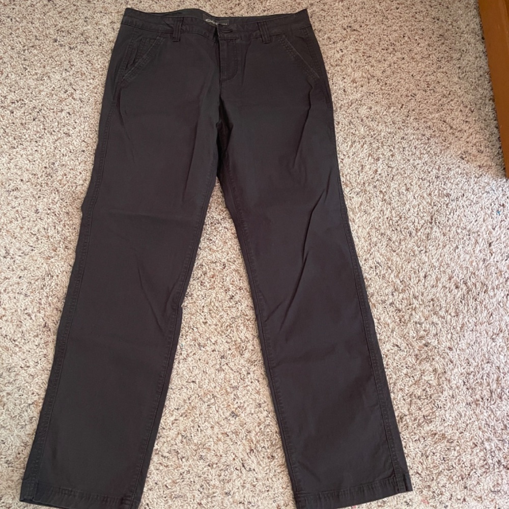 Eddie Bauer Women’s Gray Straight Leg Stretch Pants Size 10